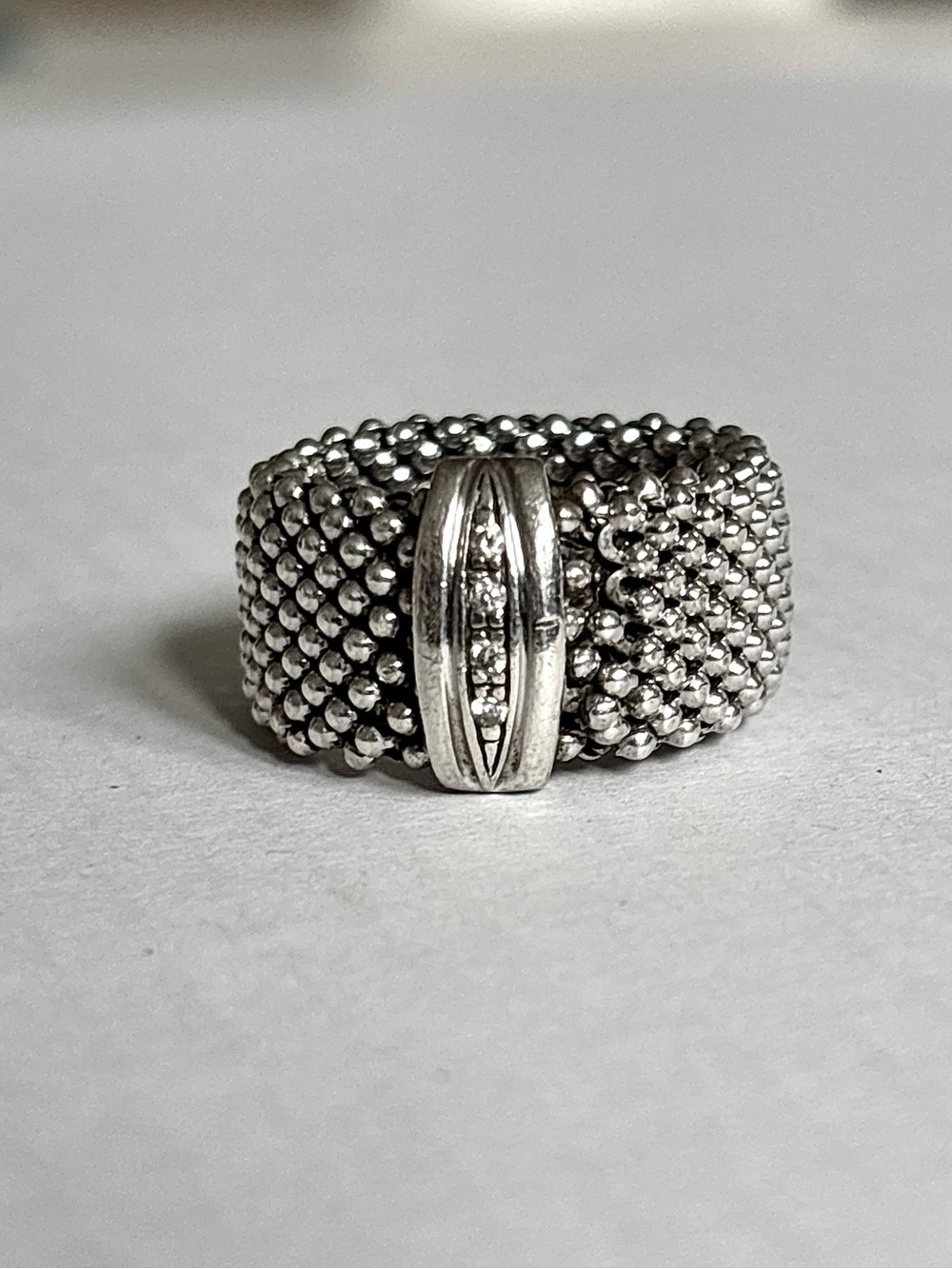 flexible 925 sterling silver chicco knitted band ring